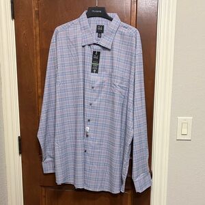 Jos. A. Bank Men's Blue and White Plaid Shirt